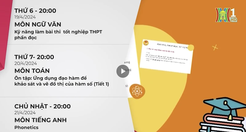 Từ hôm nay, học sinh có thể ôn thi tốt nghiệp trên truyền hình và nền tảng số